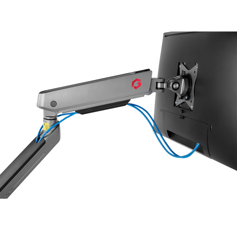 GAMEON GO-2151 PRO V2 Dual Monitor Arm For Gaming And Office Use, 17" - 32" With RGB Lighting, Each Arm Up To 9 KG, Space Grey