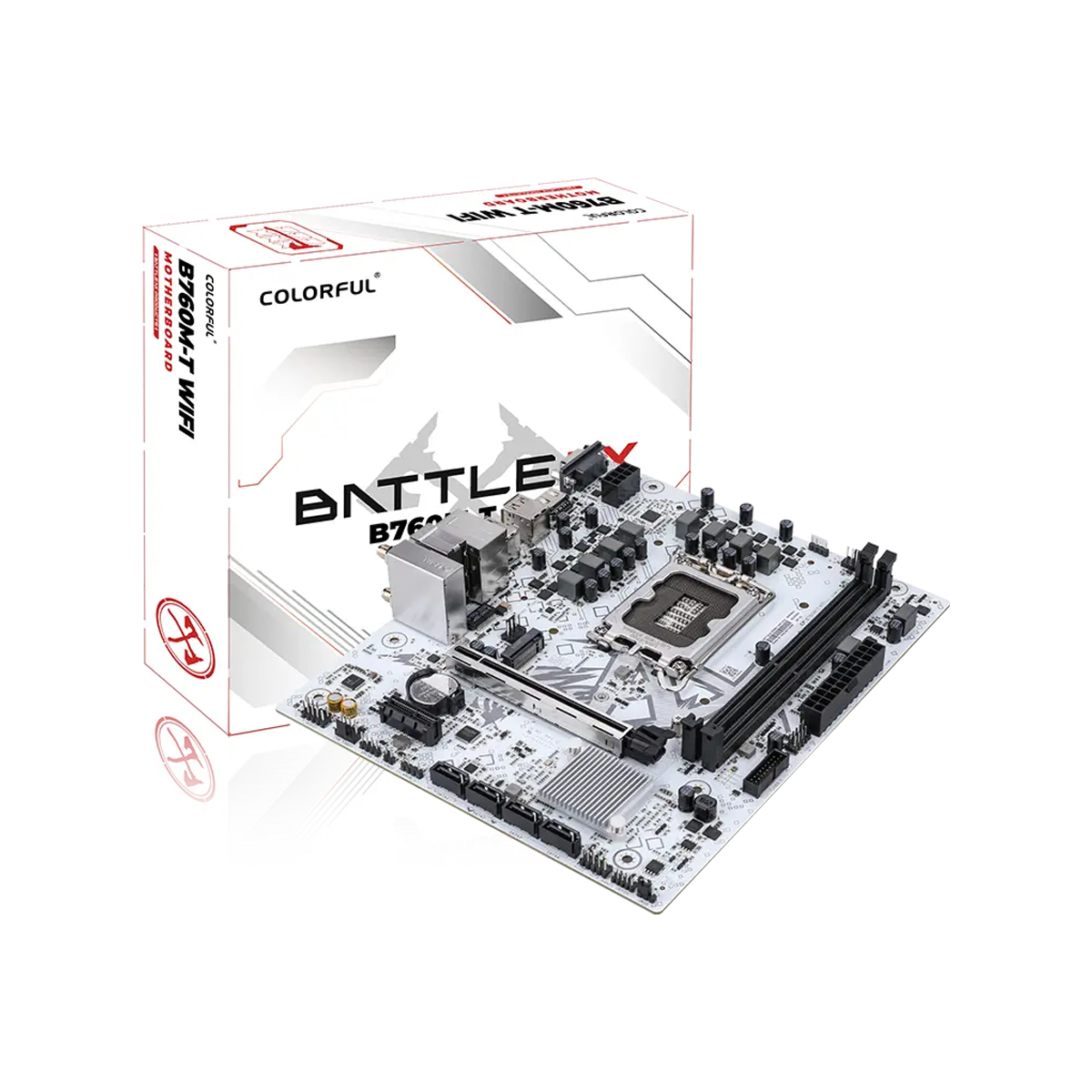 Colorful BATTLE-AX B760M-T WIFI D5 V20A DDR5 M-ATX Gaming Motherboard – White