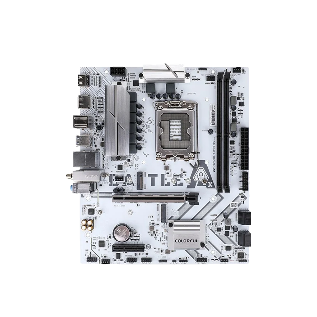 Colorful BATTLE-AX B760M-T WIFI D5 V20A DDR5 M-ATX Gaming Motherboard – White