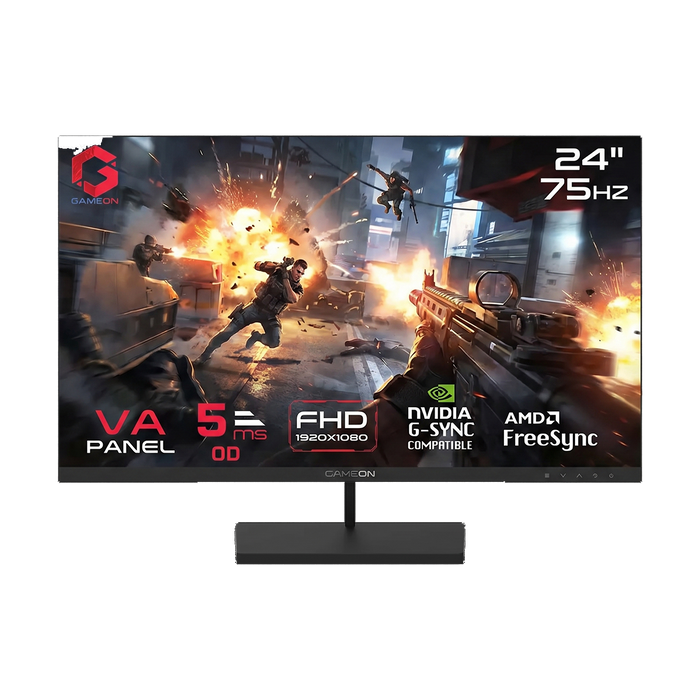 GAMEON GB24F75 Basic Series 24" FHD, 75Hz, 5ms, VA Panel Gaming Monitor - Black