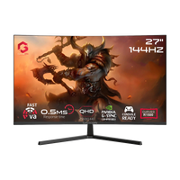 GAMEON GC27Q144VA Pro Series 27'' QHD, 144Hz, MPRT 0.5ms, HDMI 2.1, Fast VA Panel Curved Gaming Monitor 1500R, 16:9 (Supports PS5) - Black
