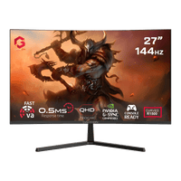GAMEON GC27Q144VA Pro Series 27'' QHD, 144Hz, MPRT 0.5ms, HDMI 2.1, Fast VA Panel Curved Gaming Monitor 1500R, 16:9 (Supports PS5) - Black