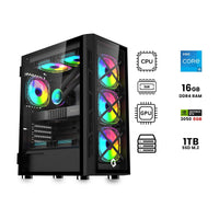 Customized Gaming PC - Intel i5 12400F Processor, 16GB RAM, 1TB SSD, RTX 3050 6GB, 650W PSU - Black