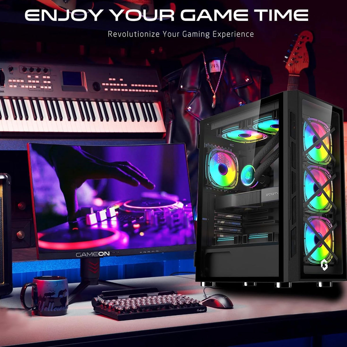 Customized Gaming PC - Intel i5 12400F Processor, 16GB RAM, 1TB SSD, RTX 3050 6GB, 650W PSU - Black