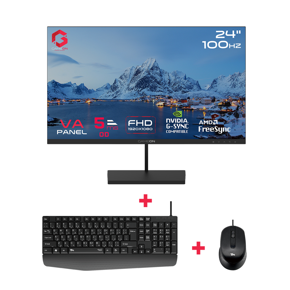 GAMEON 24" FHD 100Hz Monitor + 2 In 1 Combo