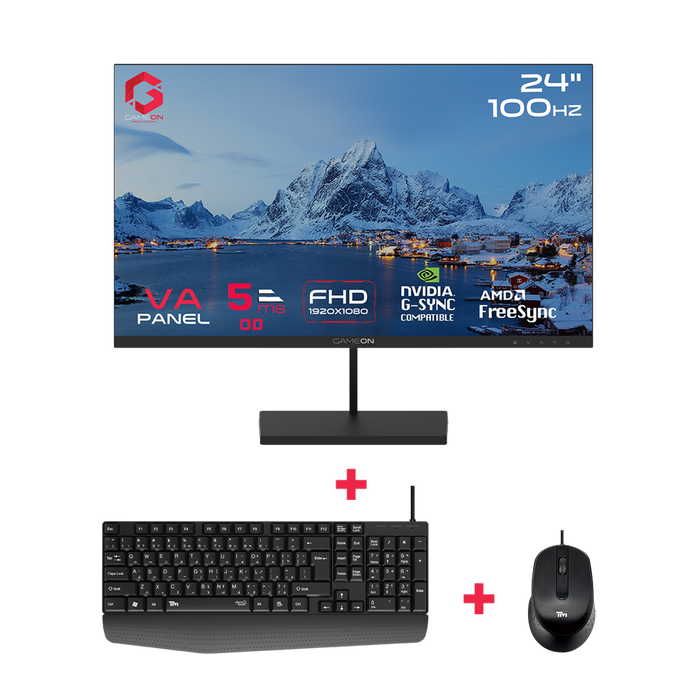 GAMEON 24" FHD 100Hz Monitor + 2 In 1 Combo