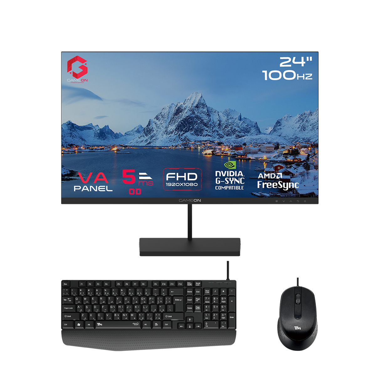 GAMEON 24" FHD 100Hz Monitor + 2 In 1 Combo