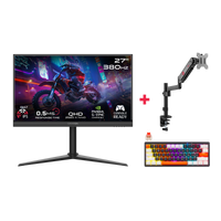 GAMEON 27" QHD 380Hz Monitor + Single Monitor Arm + Mechanical Keyboard