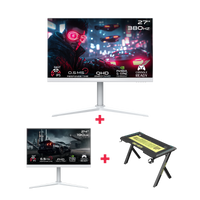 GAMEON 27" QHD 380Hz Monitor + 24" FHD 190Hz Monitor + Gaming Desk
