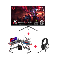 GAMEON 32" UHD 144Hz Monitor + Gaming Desk + Headset