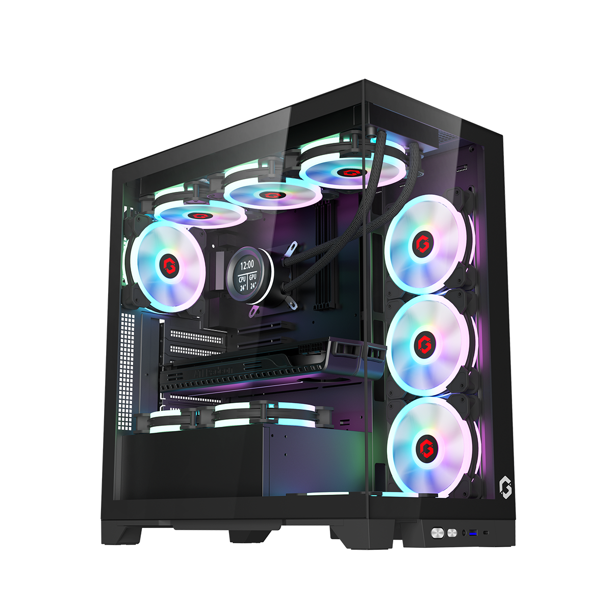 GAMEON Emperor Midnight IV Series Mid Tower Gaming Case - Black