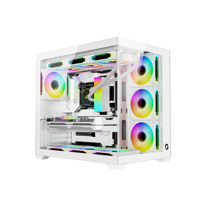 GAMEON Emperor Arctic VX Series Mid Tower Gaming Case - White