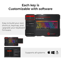 GAMEON PRIMEX GO-MK260-RS keyboard customization software - create shortcuts, keymaps, macros, and upgrade firmware. Supports Windows, macOS, and Linux systems.