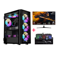Customized Gaming PC Bundle - Intel i5 12400F Processor, 16GB RAM, 1TB SSD, RTX 3050 6GB, 650W PSU, Liquid Cooler, 24" FHD 180Hz IPS Monitor & All-in-One Gaming Bundle (Keyboard, Headset, Mouse, Mousepad) - Black