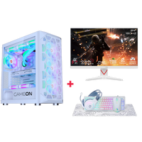 Customized Gaming PC Bundle - Intel i5 12400F Processor, 16GB RAM, 1TB SSD, RTX 3050 6GB, 650W PSU, 24" FHD 180Hz Monitor & All-In-One Gaming Bundle (Keyboard, Headset, Mouse & Mousepad) - White