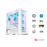 Customized Gaming PC Bundle - Intel i5 12400F Processor, 16GB RAM, 1TB SSD, RTX 3050 6GB, 650W PSU, Liquid Cooler - White