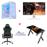 Customized Gaming PC Bundle - Intel i5 14400F Processor, 16GB RAM, 1TB SSD, RTX 3050 6GB, 650W PSU, 24" FHD 180Hz Monitor & All-In-One Gaming Bundle (Keyboard, Headset, Mouse & Mousepad) + Gaming Chair & Desk - White
