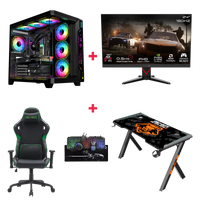 Customized Gaming PC Bundle - Intel i5 14400F Processor, 16GB RAM, 1TB SSD, RTX 3050 6GB, 650W PSU, 24" FHD 180Hz Monitor & All-In-One Gaming Bundle (Keyboard, Headset, Mouse & Mousepad) + Gaming Chair & Desk - Black