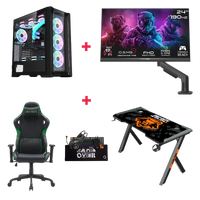 Customized Gaming PC Bundle - Intel i5 14400F Processor, 16GB RAM, 1TB SSD, RTX 5060 8GB, 750W PSU, 24" FHD 190Hz Monitor with Stand & All-In-One Gaming Bundle (Keyboard, Headset, Mouse & Mousepad) + Gaming Chair & Desk - Black