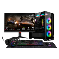 Intel Core Ultra 5 225F, 16GB RAM, 1TB SSD, RTX 5060 8GB OC, 750W PSU, Liquid Cooler, 24" FHD 200Hz Monitor & All-In-One Gaming Bundle (Keyboard, Headset, Mouse & Mousepad) - Black | Gaming PC Bundle