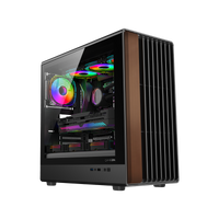 GAMEON TIMBER Midnight Series ARGB + PWM Mid Tower Gaming Case - Wood/Black