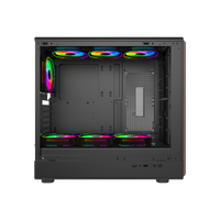 GAMEON TIMBER Midnight Series ARGB + PWM Mid Tower Gaming Case - Wood/Black