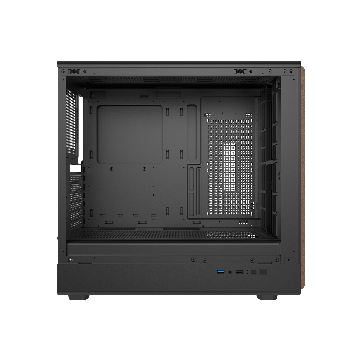 GAMEON TIMBER Midnight Series ARGB + PWM Mid Tower Gaming Case - Wood/Black