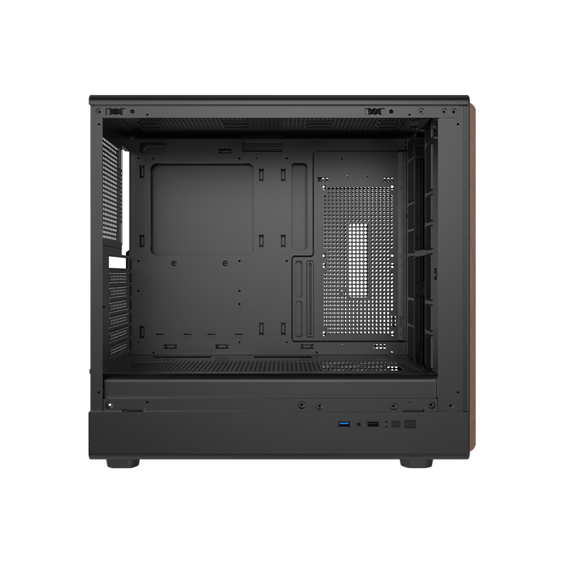 GAMEON TIMBER Midnight Series ARGB + PWM Mid Tower Gaming Case - Wood/Black