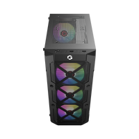 علبة ألعاب GAMEON TRIDENT III-M POWERFORGE Series متوسطة الحجم مع مزود طاقة 750 واط مثبت مسبقًا - أسود 