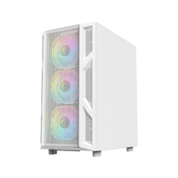 علبة ألعاب GAMEON Trident IV-A POWERFORGE Series متوسطة الحجم مع مزود طاقة 750 واط مثبت مسبقًا - أبيض