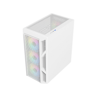 علبة ألعاب GAMEON Trident IV-A POWERFORGE Series متوسطة الحجم مع مزود طاقة 750 واط مثبت مسبقًا - أبيض