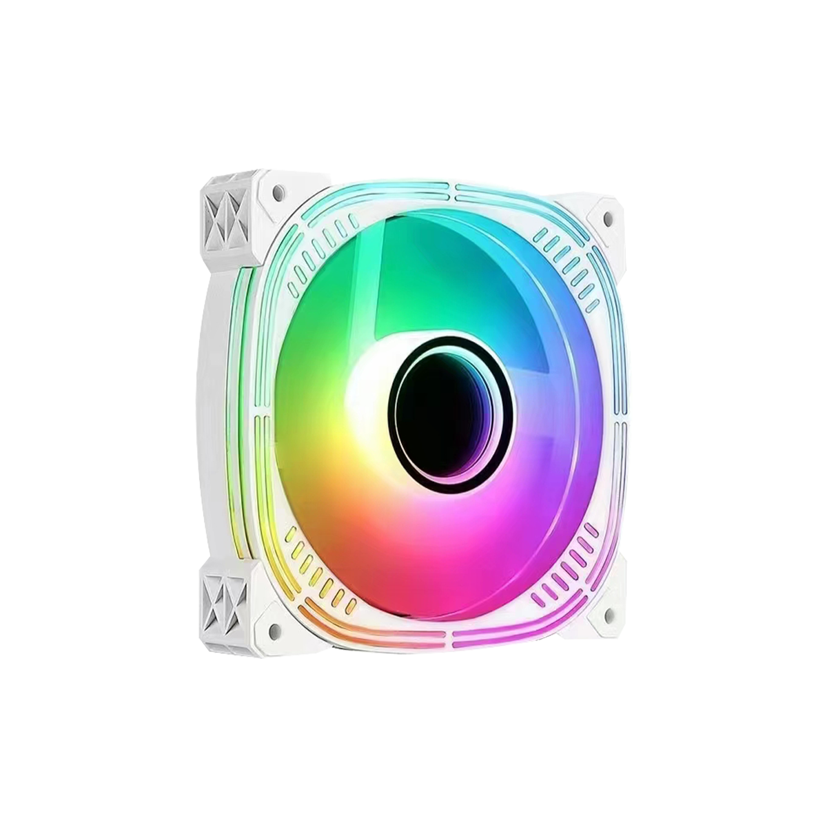 علبة ألعاب GAMEON Trident IV-A POWERFORGE Series متوسطة الحجم مع مزود طاقة 750 واط مثبت مسبقًا - أبيض