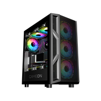 علبة ألعاب GAMEON Trident IV-M POWERFORGE Series متوسطة الحجم مع مزود طاقة 750 واط مثبت مسبقًا - أسود