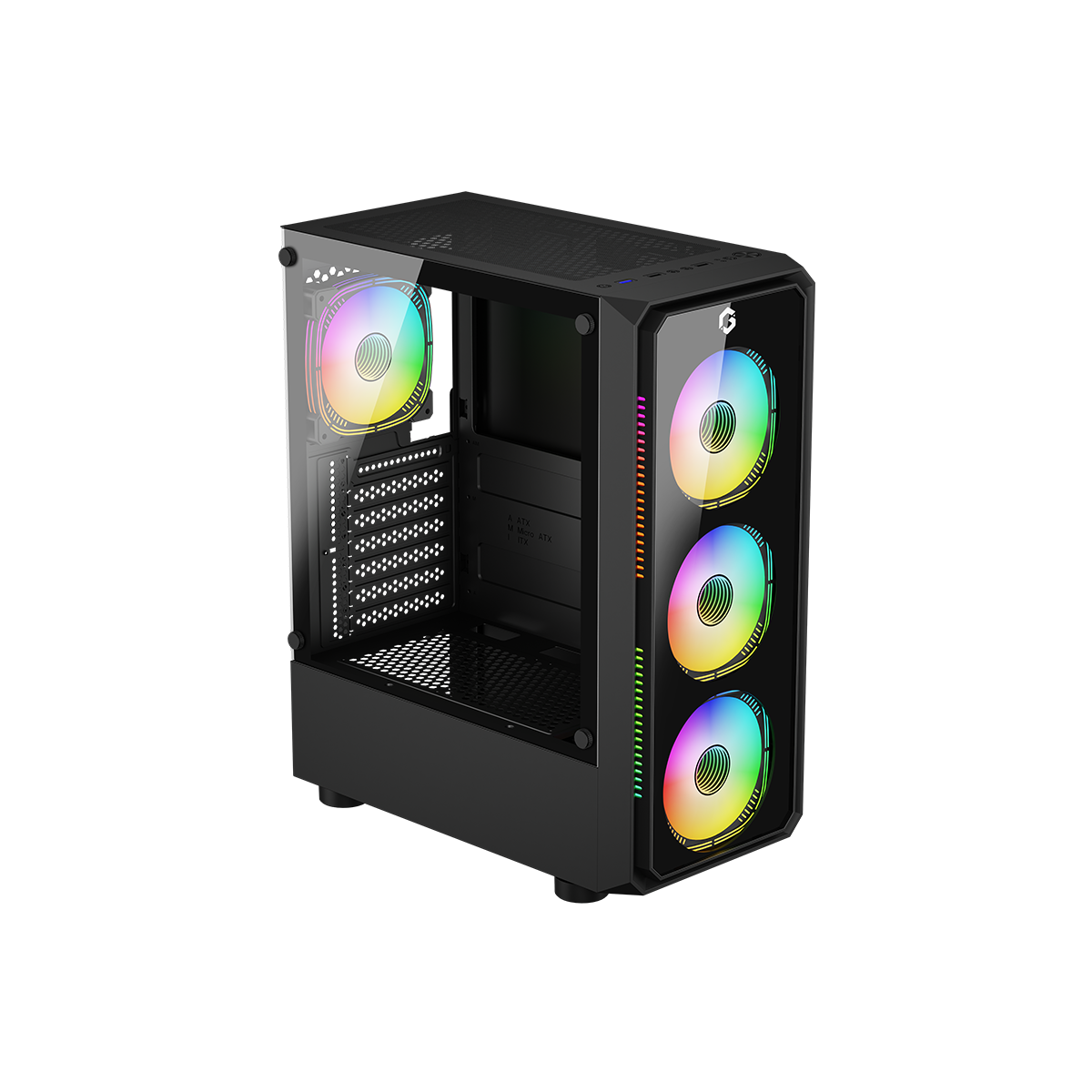 GAMEON Trident VX Mid Tower Gaming Case - Black