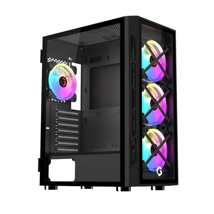 GAMEON TRIDENT III Mid Tower Gaming Case (Fixed ARGB) 4 Fans