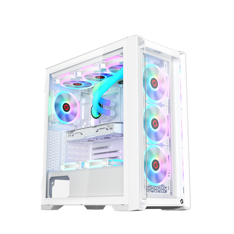 GAMEON Vortex Arctic Series Mid Tower Gaming Case - White