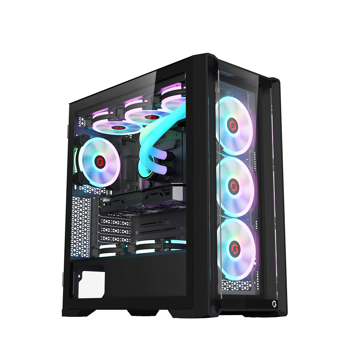 GAMEON Vortex Midnight Series Mid Tower Gaming Case - Black