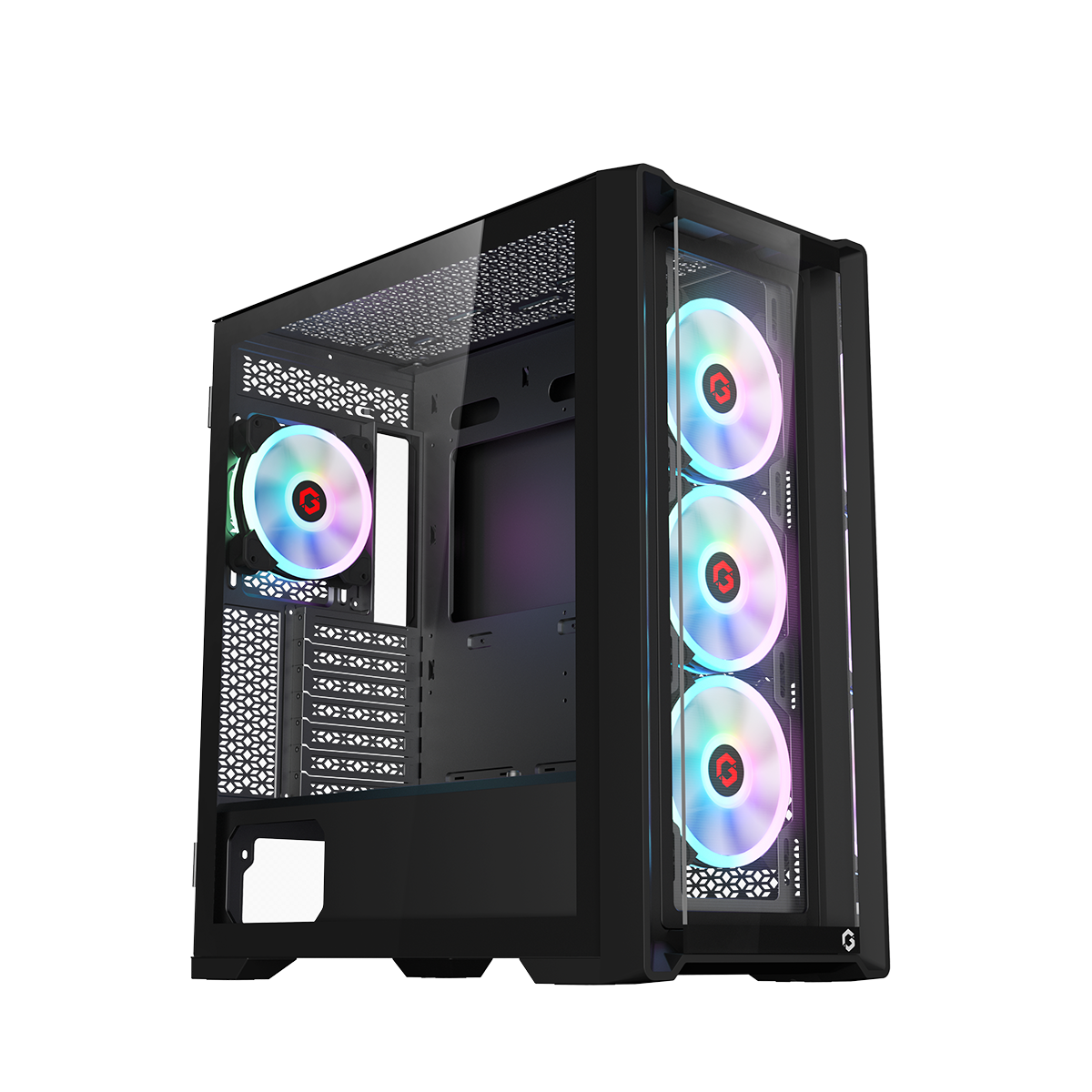 GAMEON Vortex Midnight Series Mid Tower Gaming Case - Black