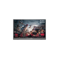 شاشة GAMEON GO15F60IPS-B FLEXVIEW Series محمولة بحجم 15.6 بوصة، 60 هرتز، 5 مللي ثانية، بمنفذي USB-C و HDMI 1.4، تصميم نحيف، لوحة IPS مع مسند - أسود