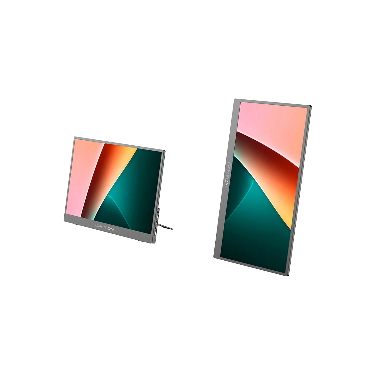 شاشة GAMEON GO15F60IPS-B FLEXVIEW Series محمولة بحجم 15.6 بوصة، 60 هرتز، 5 مللي ثانية، بمنفذي USB-C و HDMI 1.4، تصميم نحيف، لوحة IPS مع مسند - أسود