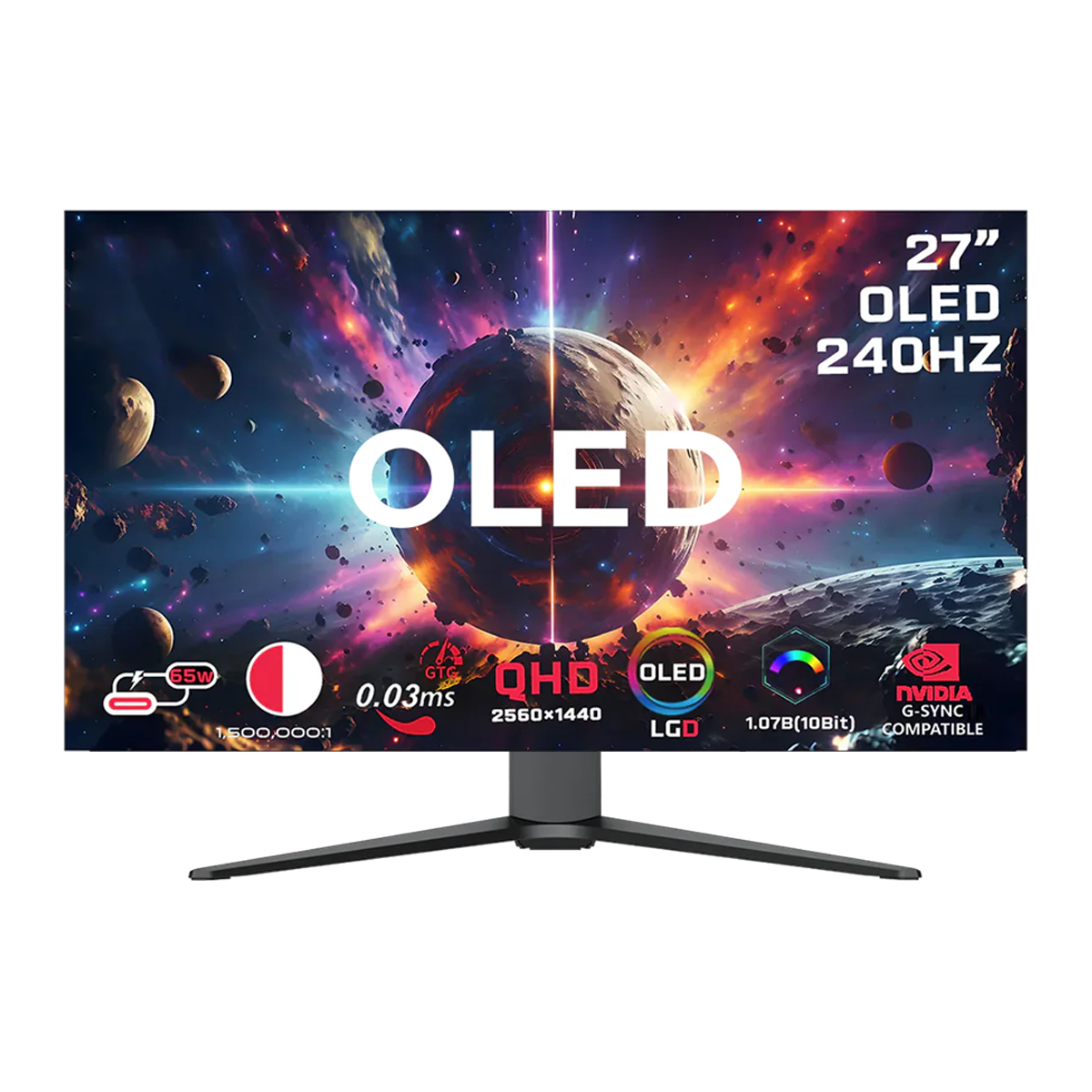 GAMEON GO27OLED2K Signature X Series 27" OLED QHD, 240Hz, 0.03ms, HDMI 2.1, Gaming Monitor (Supports PS5) - Black