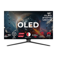 GAMEON GO32OLED4K Signature X Series 32" Dual Switch OLED 4K UHD 240Hz/FHD 480Hz, 0.03ms, HDMI 2.1, Gaming Monitor (Supports PS5) - Black