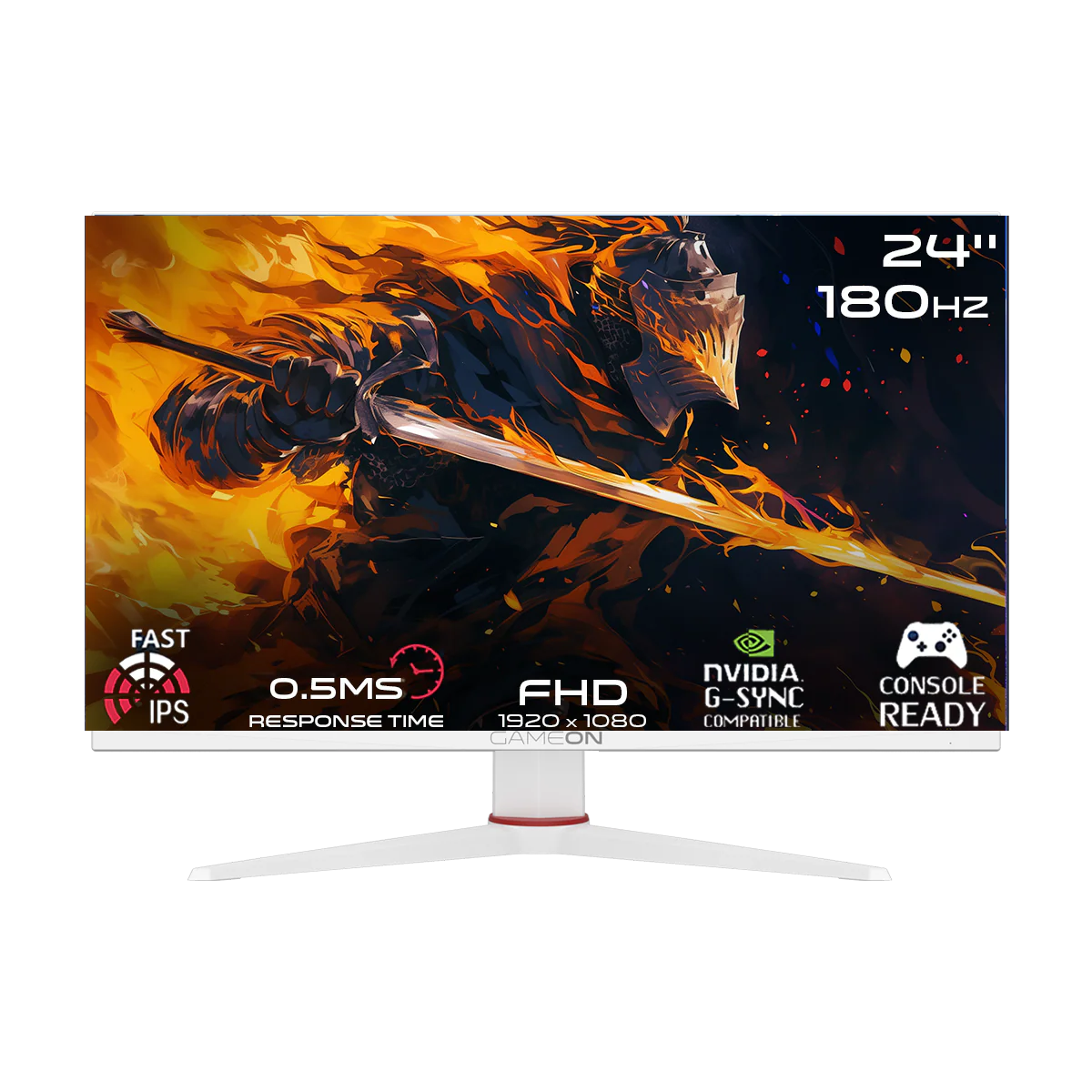 GAMEON GOA24FHD180IPS Artic Pro Series 24" FHD, 180Hz, MPRT 0.5ms, Fast IPS Gaming Monitor (Supports PS5) - White