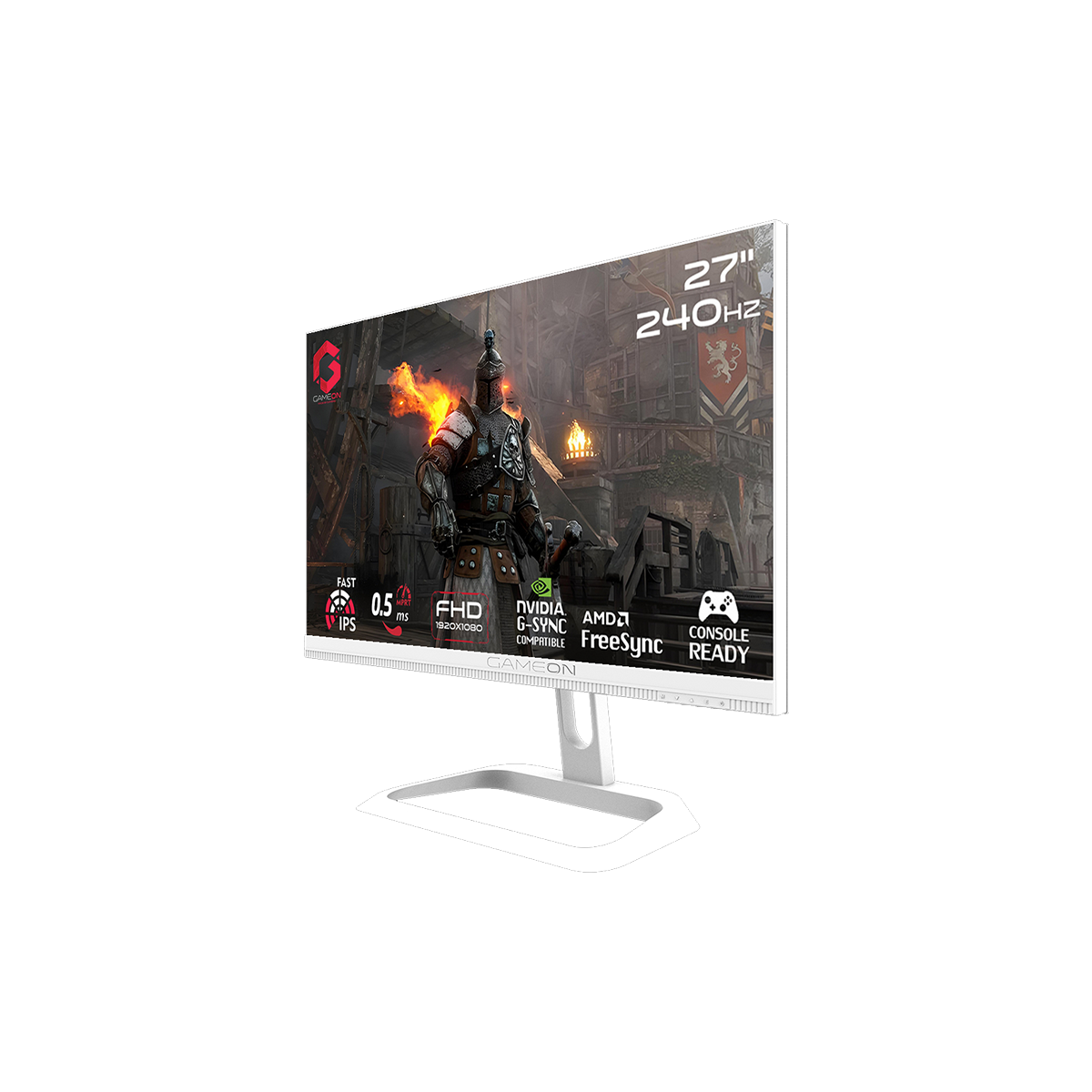 GAMEON GOA27FHD240IPS Artic Pro Series 27" FHD, 240Hz, MPRT 0.5ms, HDMI 2.1, Fast IPS Gaming Monitor (Supports PS5) - White