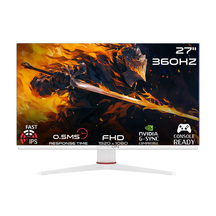 GAMEON GOA27FHD360IPS Artic Pro Series 27" FHD, 360Hz, MPRT 0.5ms, HDMI 2.1, Fast IPS Gaming Monitor (Supports PS5) - White