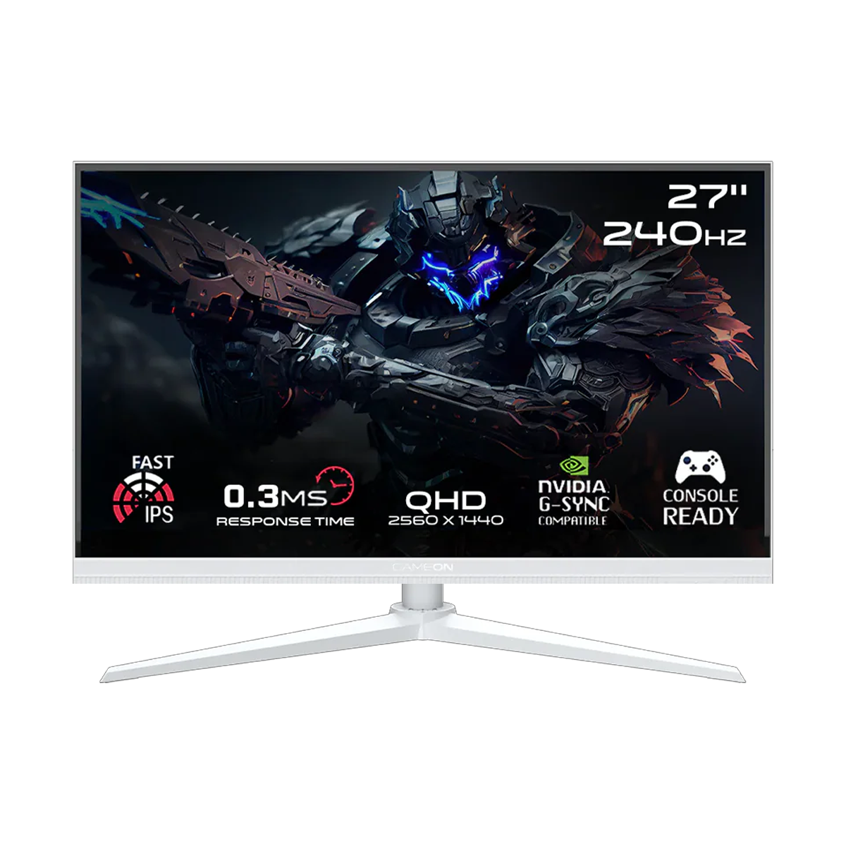 GAMEON GOA27QHD240IPS Artic Pro Series 27" QHD, 240Hz, MPRT 0.3ms, HDMI 2.1, Fast IPS Gaming Monitor (Supports PS5) - White