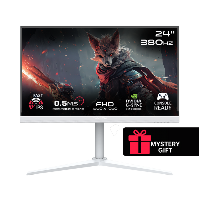 GAMEON GOAP24FHD380IPS Artic Pro Series 24" FHD, 360Hz, MPRT 0.5ms, HDMI 2.1, Fast IPS Gaming Monitor (Supports PS5) - White