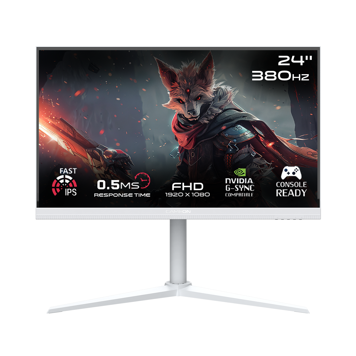GAMEON GOAP24FHD380IPS Artic Pro Series 24" FHD, 360Hz, MPRT 0.5ms, HDMI 2.1, Fast IPS Gaming Monitor (Supports PS5) - White