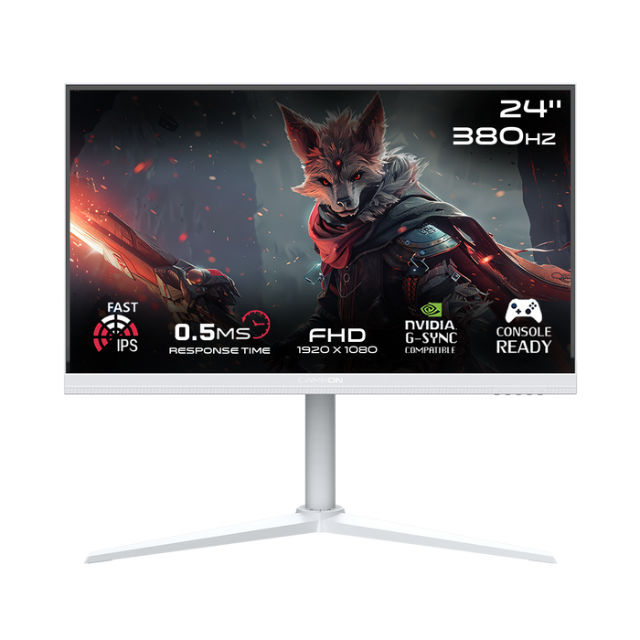 GAMEON GOAP24FHD380IPS Artic Pro Series 24" FHD, 360Hz, MPRT 0.5ms, HDMI 2.1, Fast IPS Gaming Monitor (Supports PS5) - White