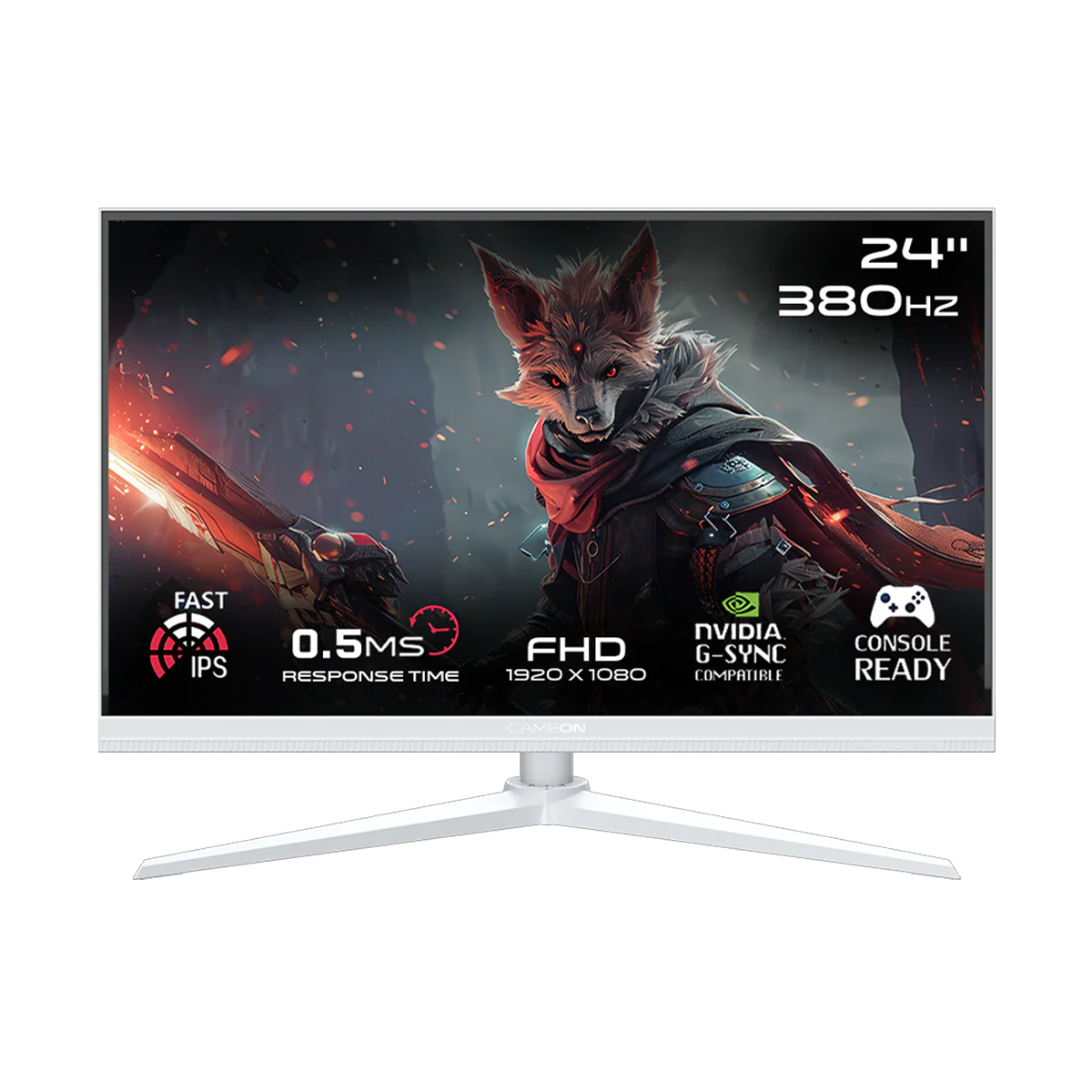 GAMEON GOAP24FHD380IPS Artic Pro Series 24" FHD, 360Hz, MPRT 0.5ms, HDMI 2.1, Fast IPS Gaming Monitor (Supports PS5) - White